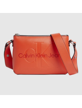 BOLSA CKJ FEM TRANSVERSAL EM PU ALÇA LARGA LARANJA