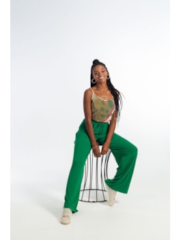 CALÇA ELAST COS DET AMARRA BOLSOS LAT CATIVA VERDE BANDEIRA