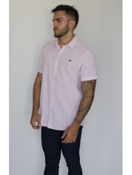 CAMISA MC MASCULINA AEROPOSTALE ROSA CLARO