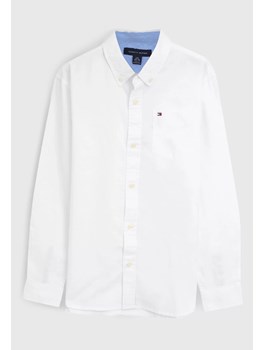 CAMISA TOMMY KIDS MAS ML SOLID OXFORD WOVEN BRANCO