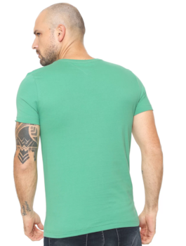 CAMISETA TOMMY MASC ESSENCIAL COTTON TEE VERDE