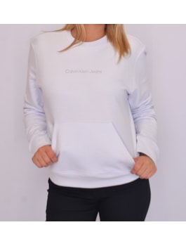 CASACO CKJ FEM CIRCULAR LOGO CKJ FOIL BRANCO