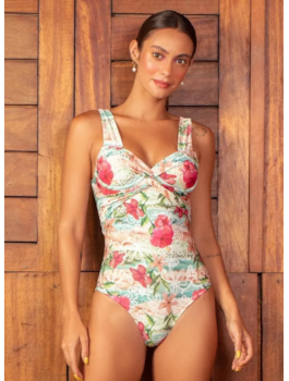 MAIO AD MEIA TAÇA TRANSPASSE CRUZADO ESTAMPADO