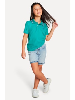 POLO RESERVA MINI PIQUET 3 FRISOS VERDE BANDEIRA