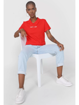 POLO TOMMY JEANS FEM REGULAR LINEAR LOGO