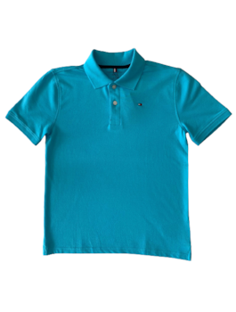 POLO TOMMY KIDS MAS KB SS KNIT FASHION AZUL CLARO
