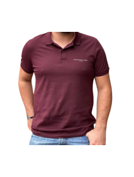 POLO TOMMY MASC CLEAN JERSEY SLIM VINHO
