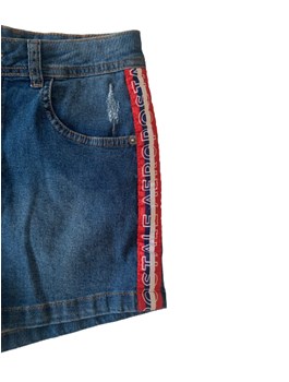 Short Jeans Aeropostale Recortes Azul - Compre Agora